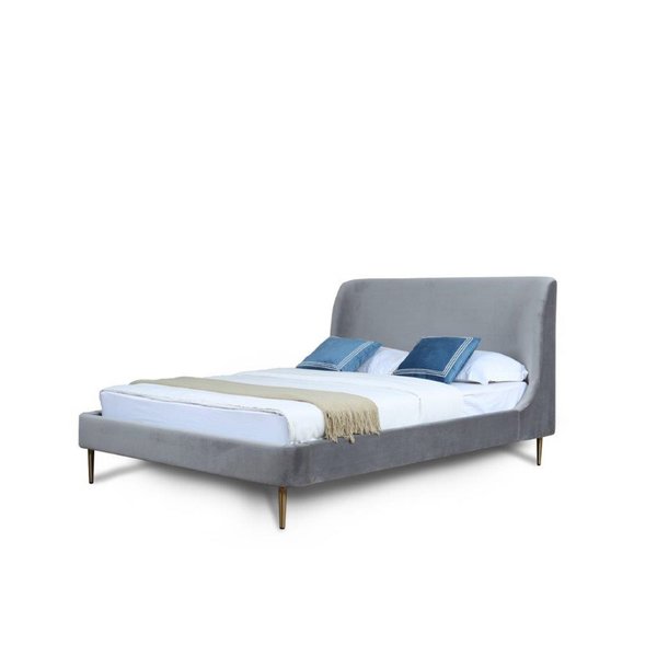 Manhattan Comfort Heather Queen Bed in Grey BD003-QN-GY